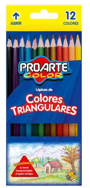 Proarte Lápiz de Color Triangulares 12 Colores