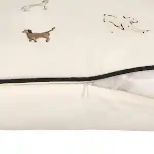 Cojín de Algodón Bordado Beige 45 x 45 cm