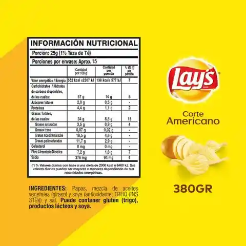 Lays Papas Fritas Corte Americano