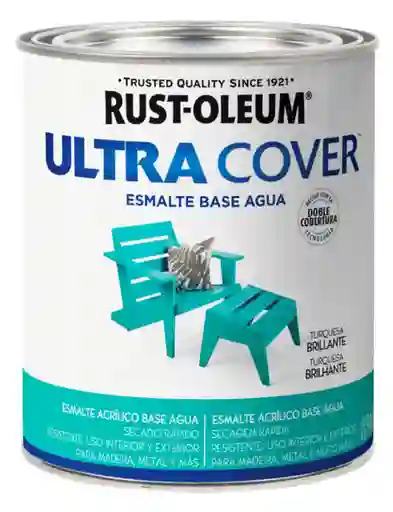 Rust Oleum Esmalte Al Agua Ultra Cover Turquesa Brillante