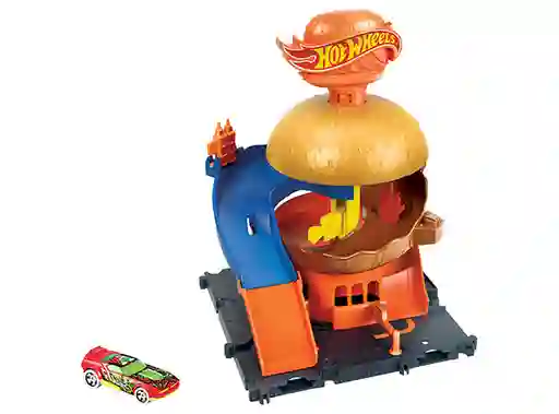 Hot Wheels Juguete Pista de Auto City Tienda de Hamburguesas