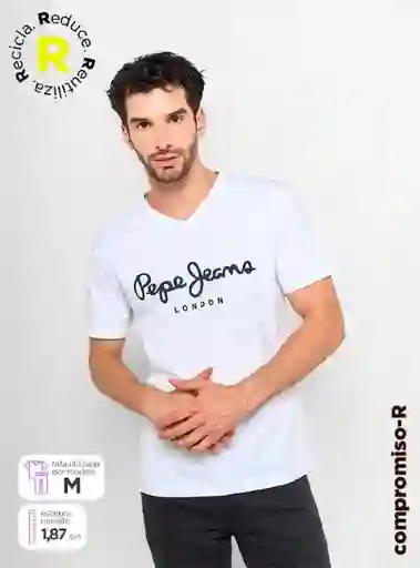 Polera Hombre Pepe Jeans Manga Corta Cuello V Talla M