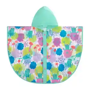 Impermeable Poncho Con Capucha Verde