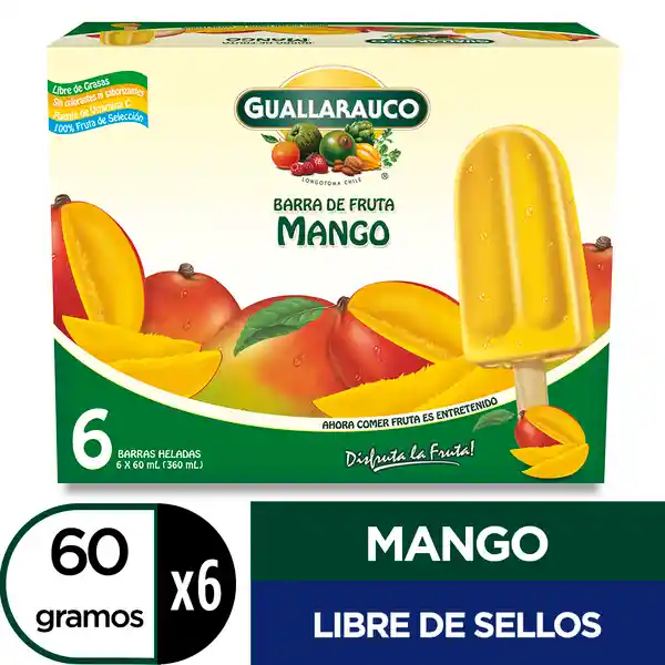 Guallarauco Barras Heladas de Fruta Sabor a Mango
