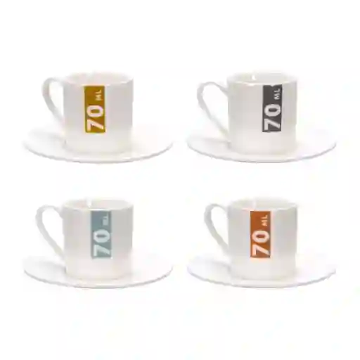 Set de Tazas Para Expreso Con Platos 70 mL 3217194000038