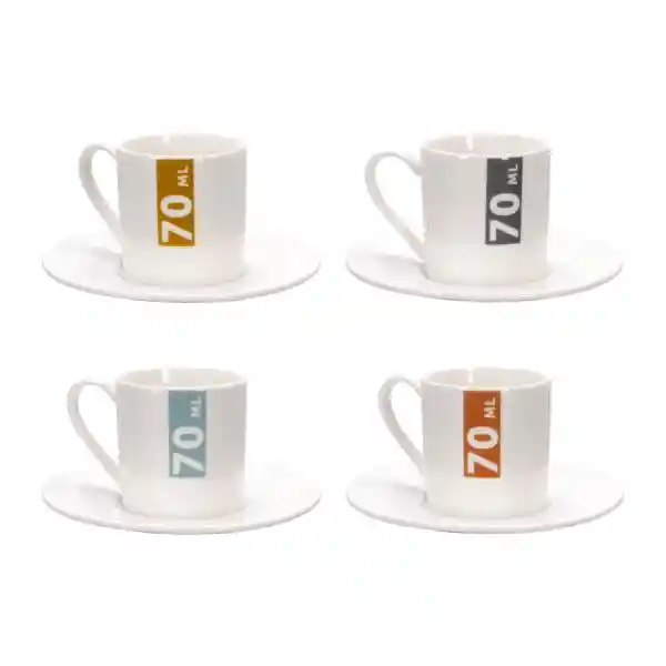 Set de Tazas Para Expreso Con Platos 70 mL 3217194000038