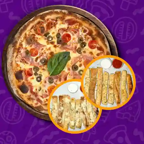 Promo 1 Pizza Del Dia Familiar + Palitos
