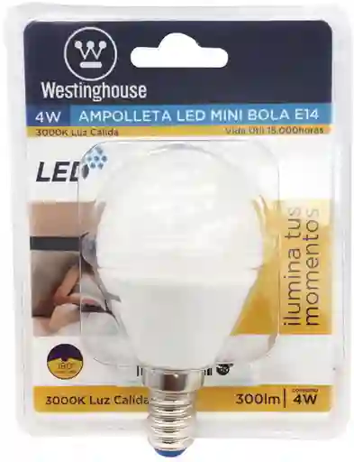 Westinghouse Led Mini Bola 4W Luz Cálida E14