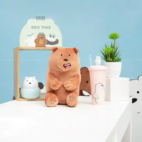 Peluche Grizzly Lovely Sentado 30 cm We Bare Bears Miniso