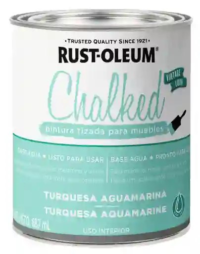 Rust Oleum Pintura Chalked Tizada Base Agua Turquesa Aguamarina