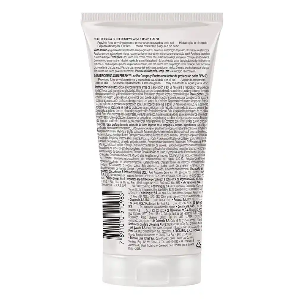 Neutrogena Protector Solar Sun Fresh FPS50