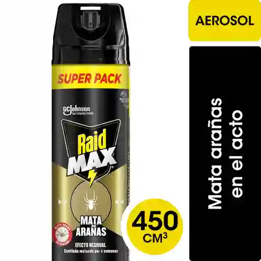 Insecticida Raid Max Mata Arañas Aerosol 450 cc