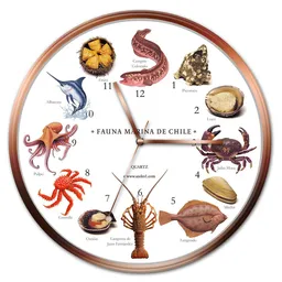 Reloj Pared Fauna Marina Chilena