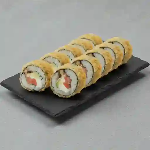 Salmón, queso crema, cebolla caramelizad