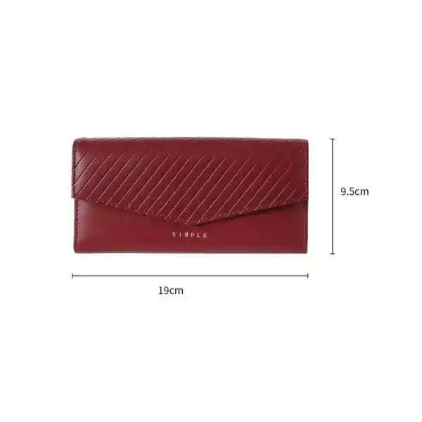 Miniso Monedero Three Fold Long Striped Women's Vino