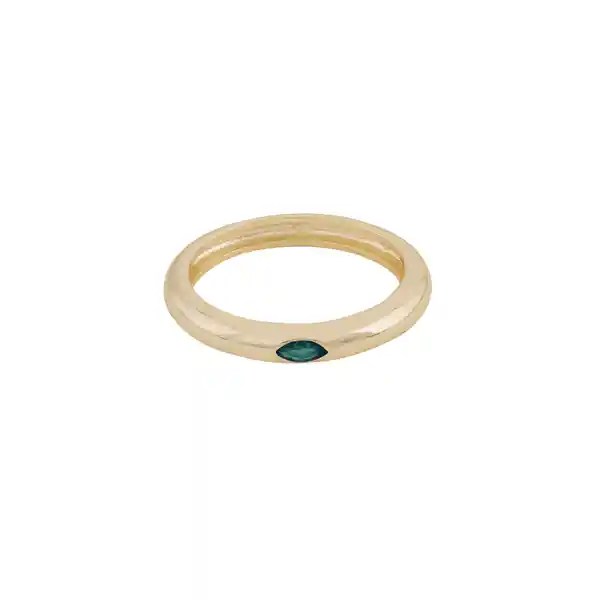 Anillo Louis Green Baño de Oro Talla 7 Noa Joyas