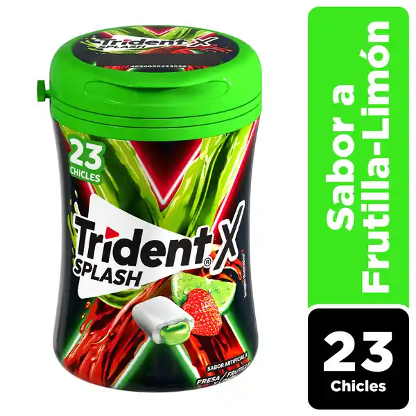 Trident Chicle Splash Sin Azúcar Sabor Frutilla Limón