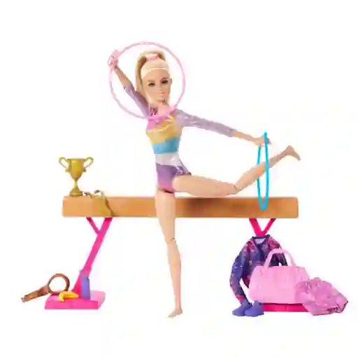 Barbie Muñeca Profesiones Gimnasta Cabello Rubio