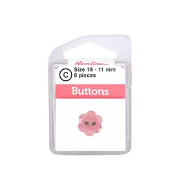 Botón Plástico Flor Rosado 11mm 8 D Hb02318.15 11mm 8