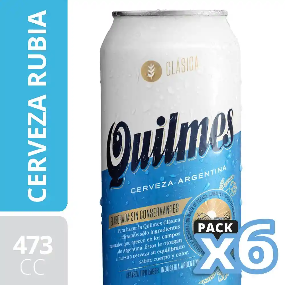 Quilmes Pack Cerveza  Lata 6 X 473 C.C.