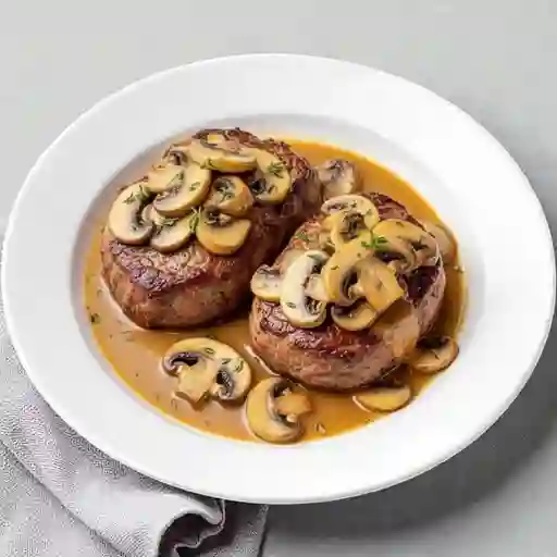 Lomo 250 con salsa de champiñon solo