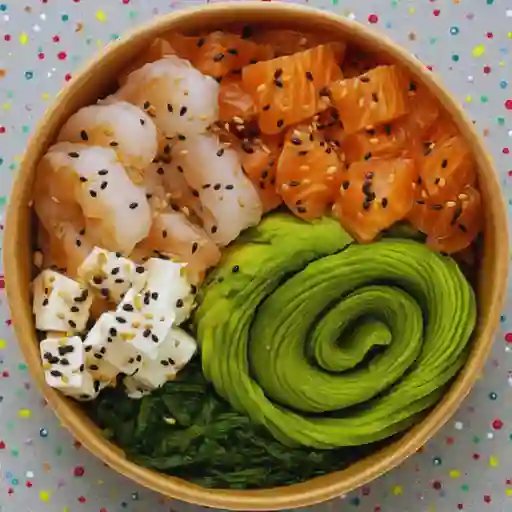 Gohan salmón y camarón kiyotaka