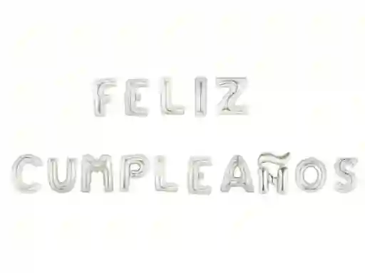 Globo Foil Feliz Cumpleaños Plateado 49 cm