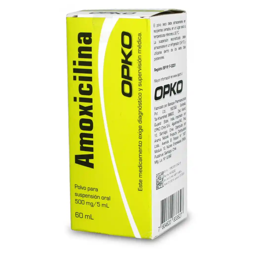 Amoxicilina Opko Antibiótico (500 Mg) Polvo Para Suspensión Oral