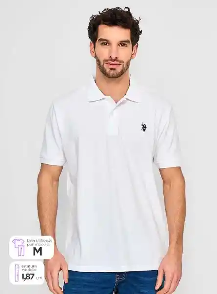 Us Polo Assn Polera Manga Corta Pique tt Blanco M 627