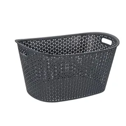 Cesta Tejida Ovalada Gris 38 L