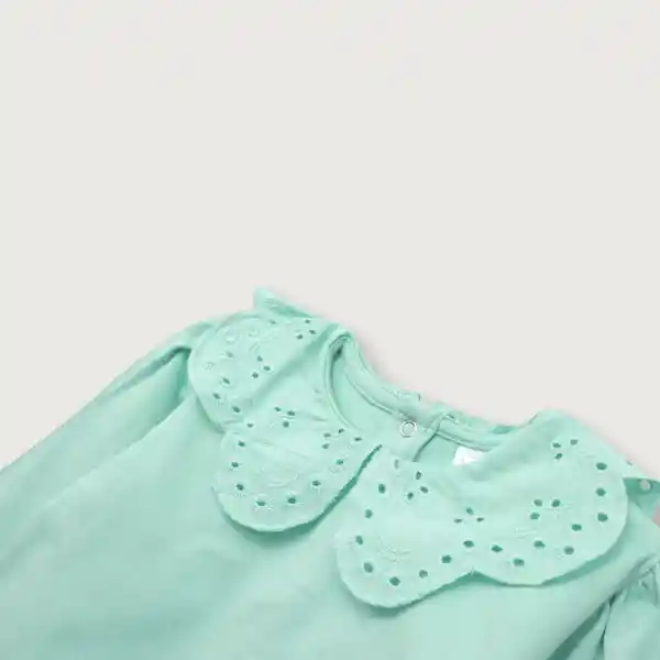 Polerón Cuello Bobo de Niña Aqua Talla 6M Opaline