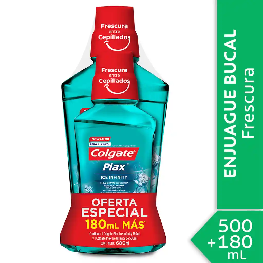 Colgate Enjuague Bucal Ice Infinity 500+180Ml