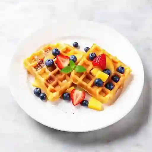 Waffles Frutas De La Estacion
