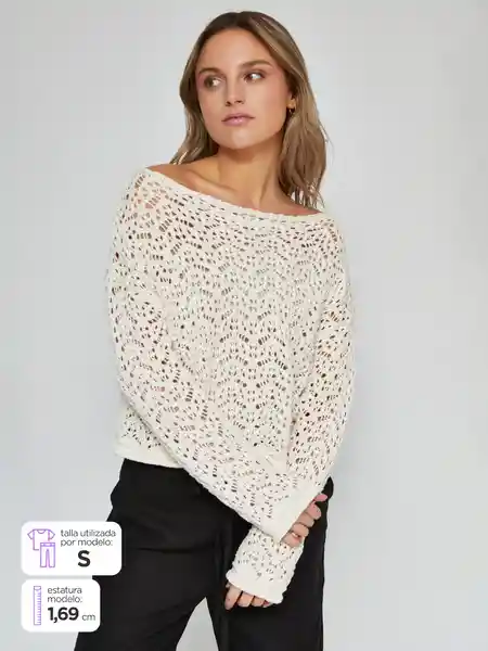 Index Suéter Manga Larga Elin Corto P6 S25 Crudo M