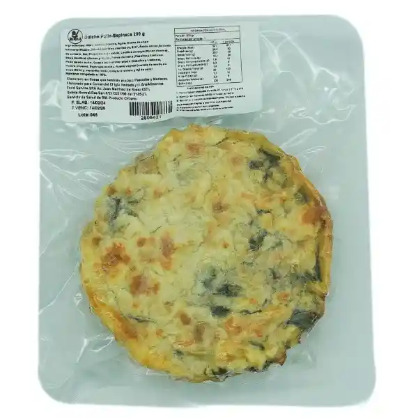 Quiche Pollo Espinaca Individual