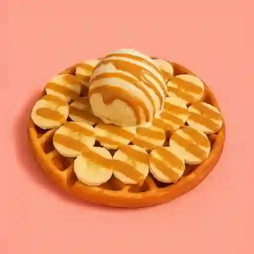 Waffle banana split