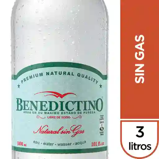 Benedictino Sin Gas 3 Lt