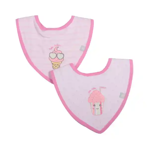 Set 2 Pzas Babero Niña Multicolor Pillín 3 M