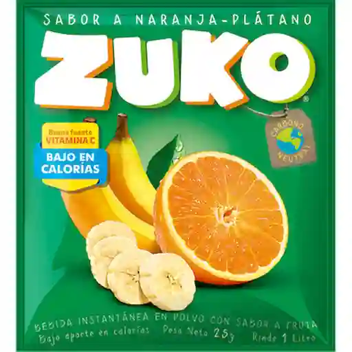 Zuko Jugo en Polvo Naranja y Plátano 25 g