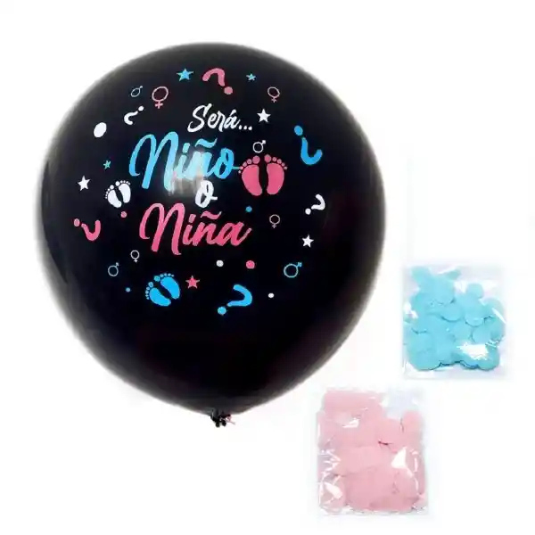 Globo Gigante Revelación de Género Con Confetti Surtidos