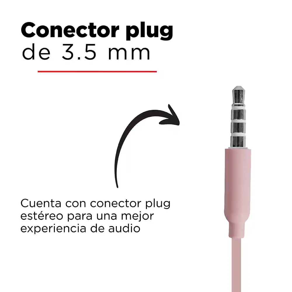 Miniso Audífonos Metalicos Stereo R3 Rosa