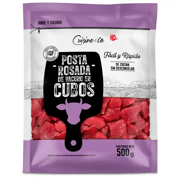 Posta Rosada Vacuno en Cubos Congelada Mar Cuisine & Co