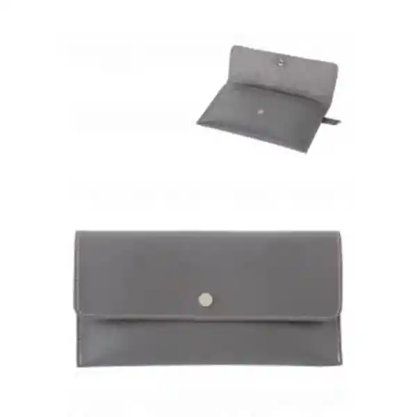 Billetera Larga Para Mujer Gris 19.5 9.5 2 cm Miniso