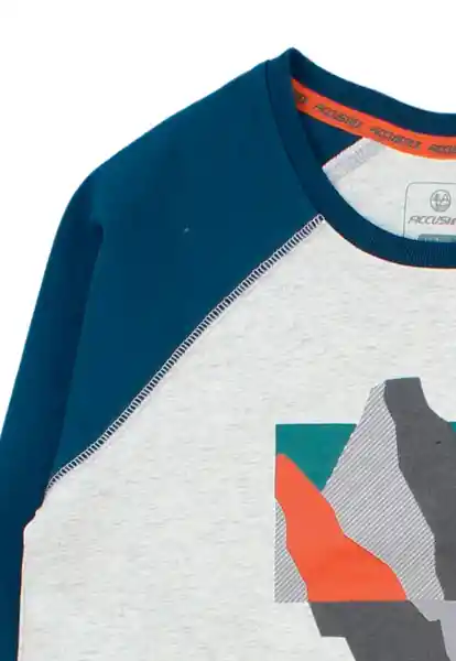 Polera Upf Manga Raglán Ficcustex 576 Gris Melange 8 Años Ficcus