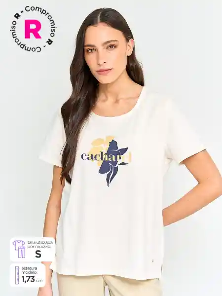 Cacharel Polera Manga Corta Tari 6 e Ess Crudo M S25