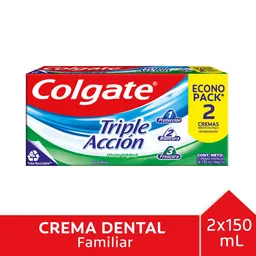 Pasta Dental Colgate Triple Acción Menta Original 184 g x 2 Und
