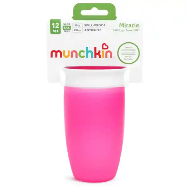 Vaso Antiderrame Miracle 360 Sippy Munchkin - Rosa 296 mL