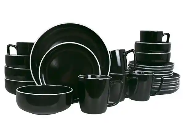 Set Vajilla Cer Redonda Candy Negra Ripley Home