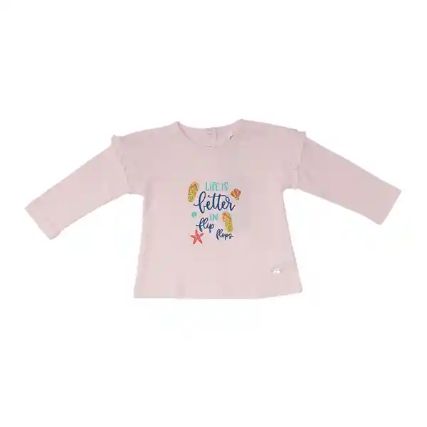 Polera Manga Larga Bebe Niña Beige Pillin 24 M