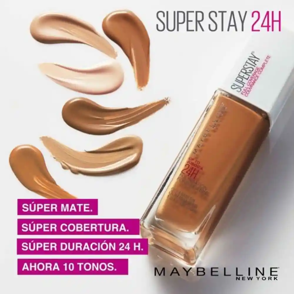 Maybelline Base de Maquillaje 24 Horas Cobertura Buff Beige 130